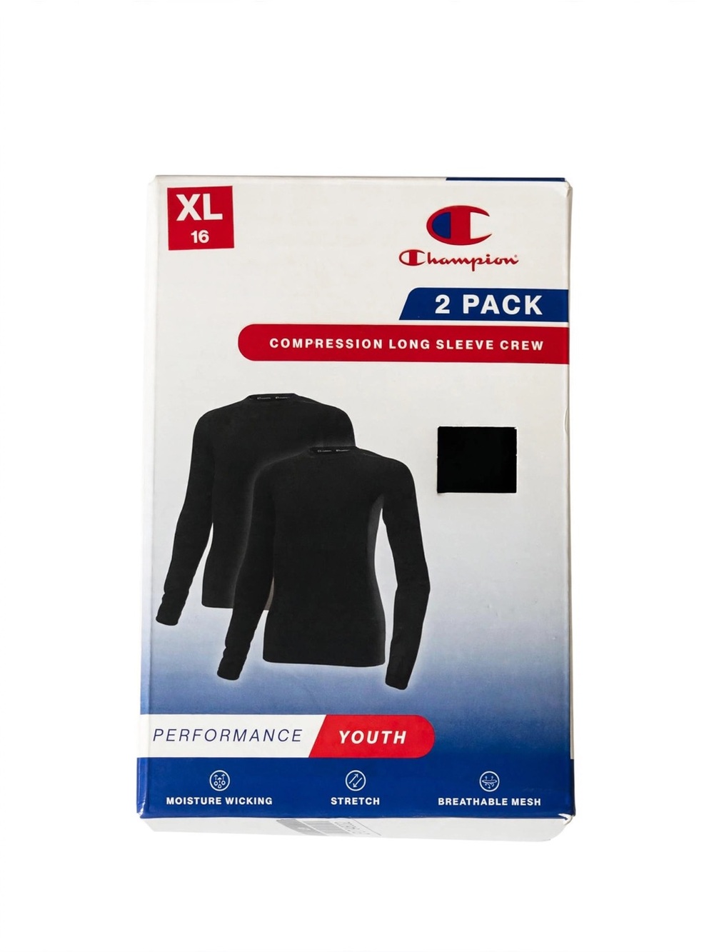 Champion Youth Compression Long Sleeve Crew 2-Pack